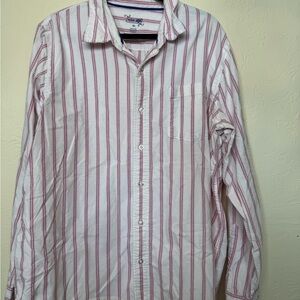 Striped Men's Shirt - Pinkand White